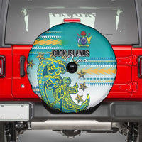 Cook Islands Va'a Race Spare Tire Cover Te Tatau Tattoos Sporty Style Turquoise Color LT03 - Polynesian Pride