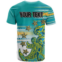 Personalised Cook Islands Va'a Race T Shirt Te Tatau Tattoos Sporty Style Turquoise Color LT03 - Polynesian Pride
