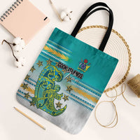 Cook Islands Va'a Race Tote Bag Te Tatau Tattoos Sporty Style Turquoise Color LT03 Black Strap One Size Turquoise - Polynesian Pride