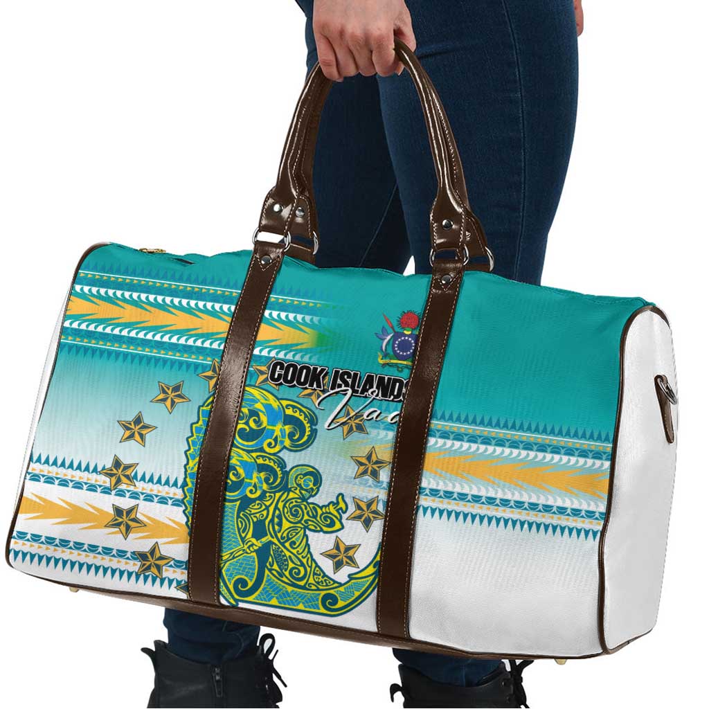 Cook Islands Va'a Race Travel Bag Te Tatau Tattoos Sporty Style Turquoise Color LT03 - Polynesian Pride