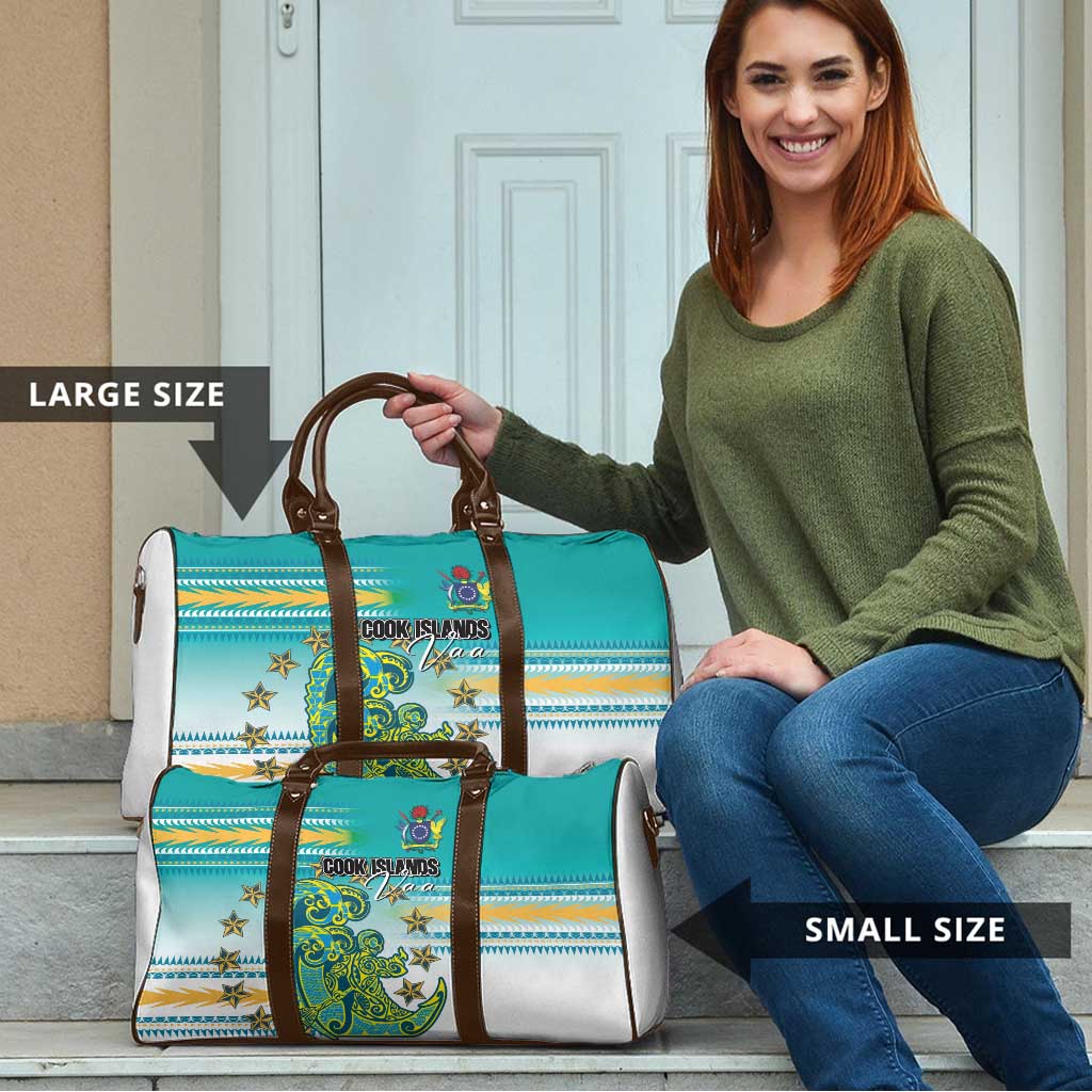 Cook Islands Va'a Race Travel Bag Te Tatau Tattoos Sporty Style Turquoise Color LT03 - Polynesian Pride