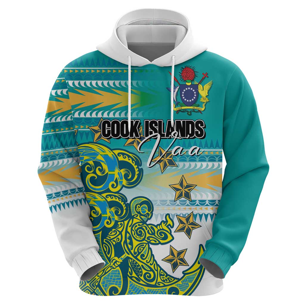Personalised Cook Islands Va'a Race Zip Hoodie Te Tatau Tattoos Sporty Style Turquoise Color LT03 - Polynesian Pride
