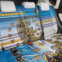 Cook Islands Va'a Race Back Car Seat Cover Te Tatau Tattoos Sporty Style Glory Blue Color LT03 - Polynesian Pride