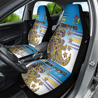 Cook Islands Va'a Race Car Seat Cover Te Tatau Tattoos Sporty Style Glory Blue Color LT03 - Polynesian Pride