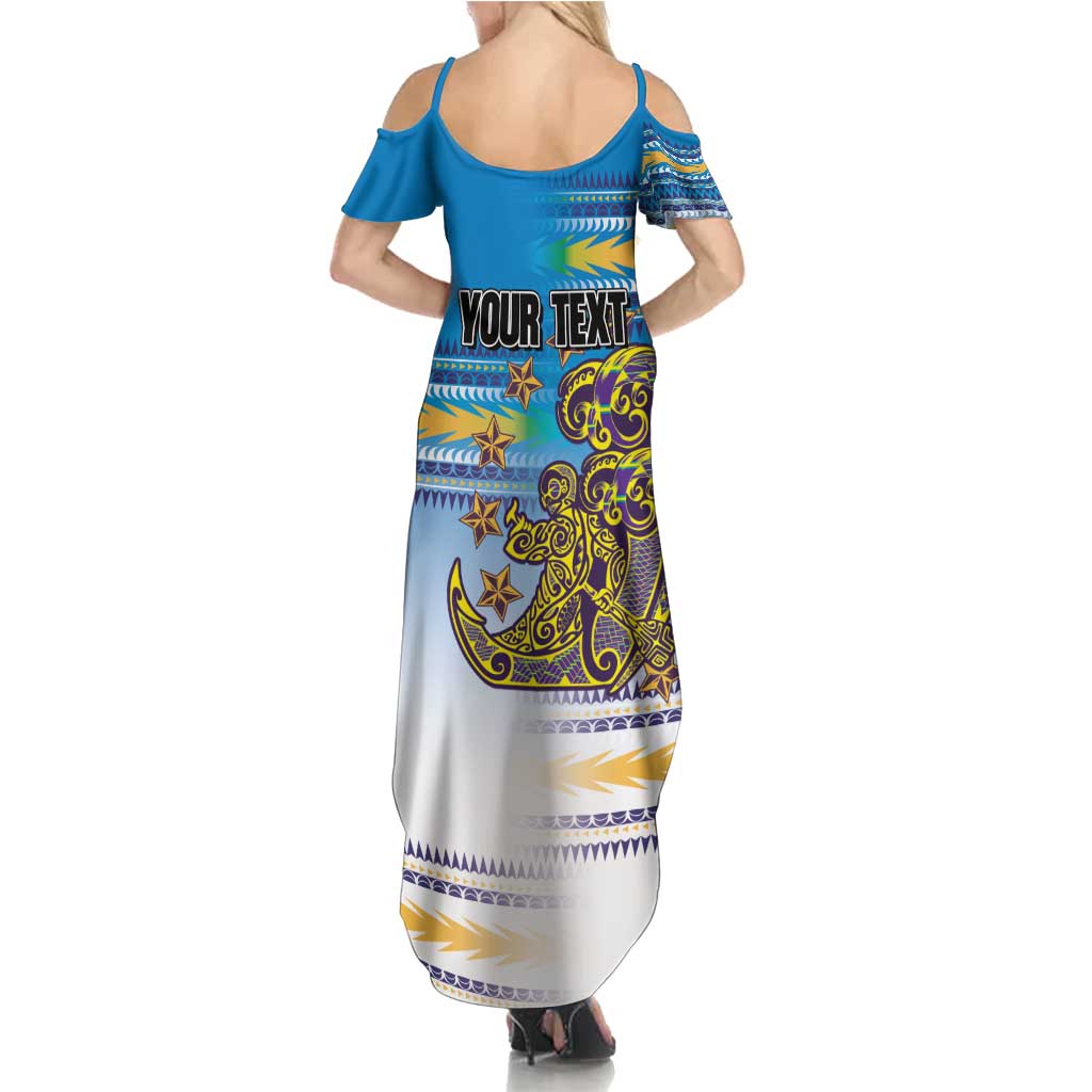 Personalised Cook Islands Va'a Race Family Matching Summer Maxi Dress and Hawaiian Shirt Te Tatau Tattoos Sporty Style Glory Blue Color LT03 - Polynesian Pride