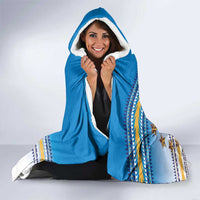 Cook Islands Va'a Race Hooded Blanket Te Tatau Tattoos Sporty Style Glory Blue Color LT03 - Polynesian Pride