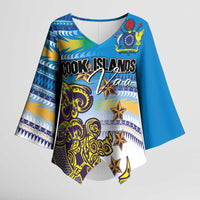 Personalised Cook Islands Va'a Race Kimono Sleeve Blouse Te Tatau Tattoos Sporty Style Glory Blue Color LT03 Female Blue - Polynesian Pride