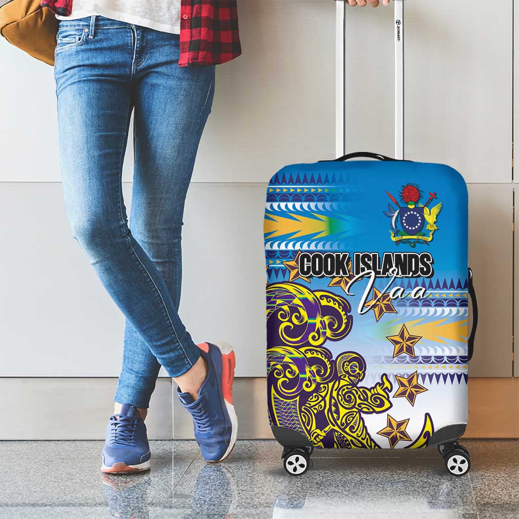 Cook Islands Va'a Race Luggage Cover Te Tatau Tattoos Sporty Style Glory Blue Color LT03 - Polynesian Pride