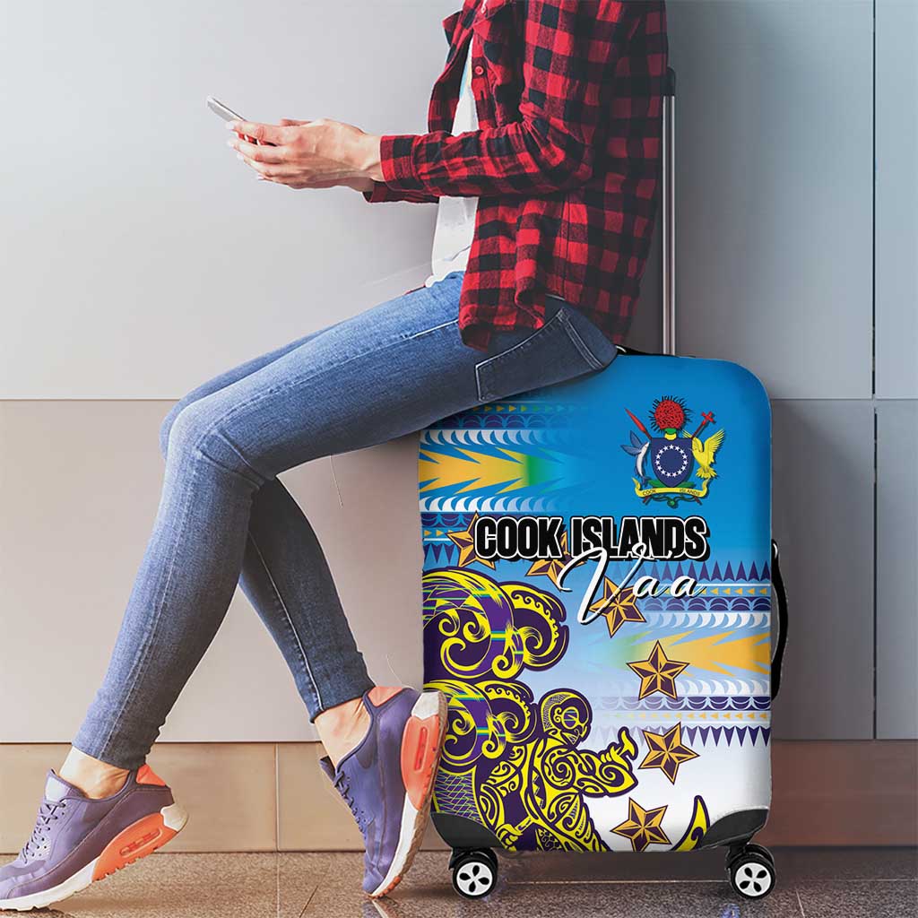 Cook Islands Va'a Race Luggage Cover Te Tatau Tattoos Sporty Style Glory Blue Color LT03 - Polynesian Pride