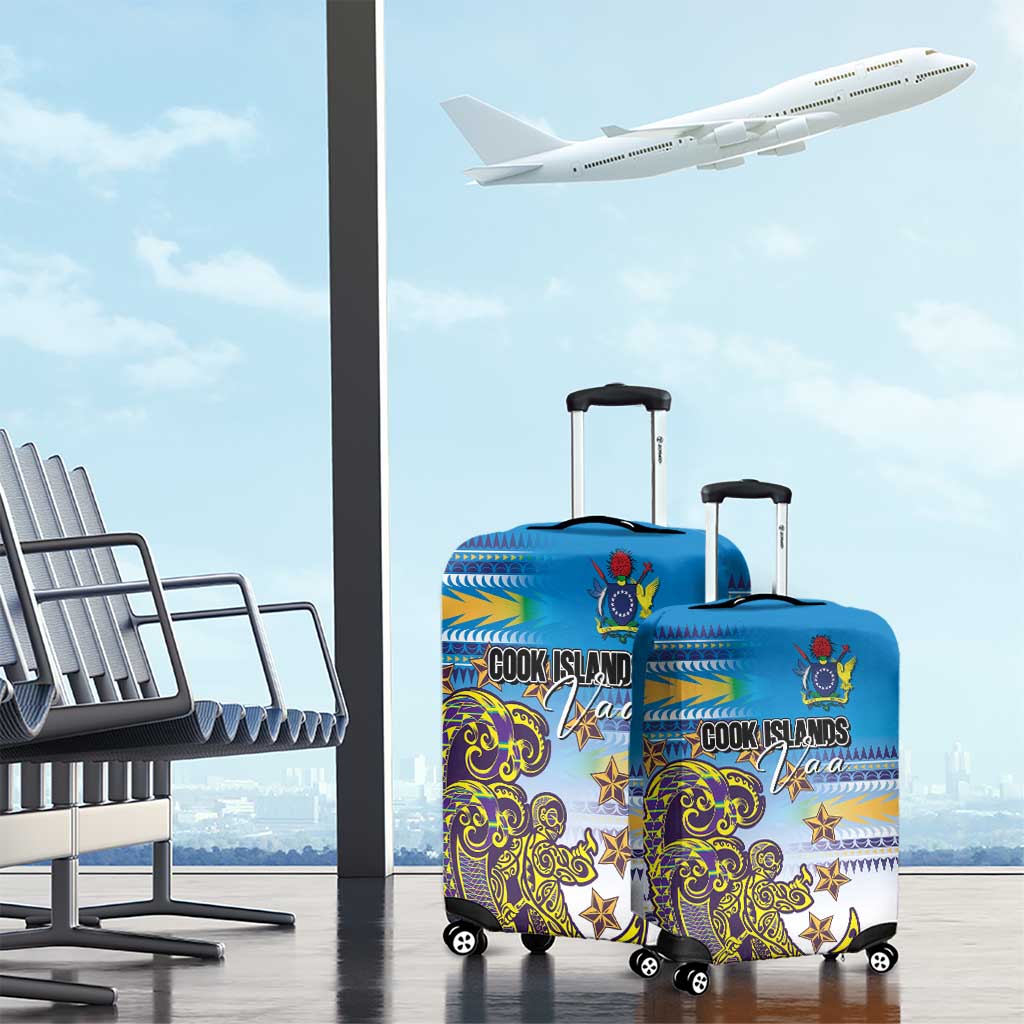 Cook Islands Va'a Race Luggage Cover Te Tatau Tattoos Sporty Style Glory Blue Color LT03 - Polynesian Pride
