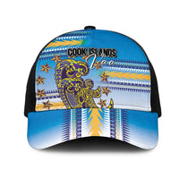 Cook Islands Va'a Race Mesh Trucker Cap Te Tatau Tattoos Sporty Style Glory Blue Color - Polynesian Pride