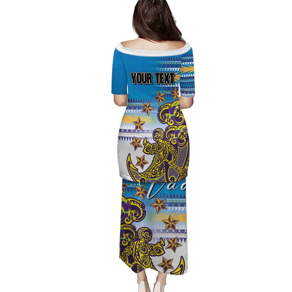 Personalised Cook Islands Va'a Race Puletasi Te Tatau Tattoos Sporty Style Glory Blue Color LT03 - Polynesian Pride