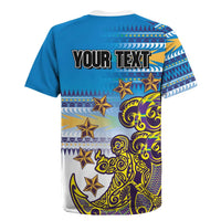 Personalised Cook Islands Va'a Race Rugby Jersey Te Tatau Tattoos Sporty Style Glory Blue Color LT03 - Polynesian Pride