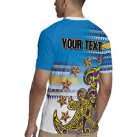 Personalised Cook Islands Va'a Race Rugby Jersey Te Tatau Tattoos Sporty Style Glory Blue Color LT03 - Polynesian Pride