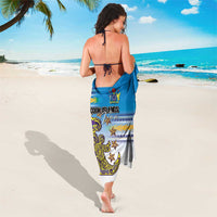 Cook Islands Va'a Race Sarong Te Tatau Tattoos Sporty Style Glory Blue Color - Polynesian Pride