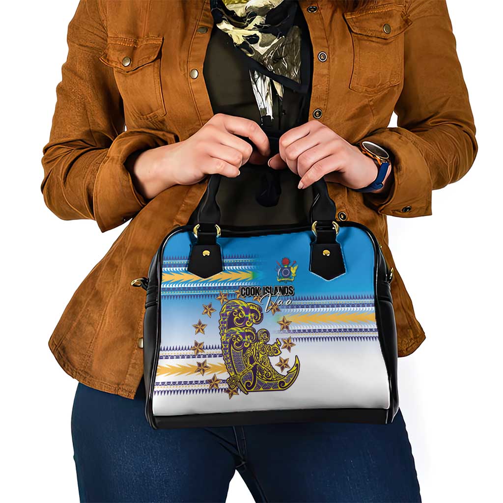 Cook Islands Va'a Race Shoulder Handbag Te Tatau Tattoos Sporty Style Glory Blue Color - Polynesian Pride