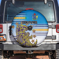 Cook Islands Va'a Race Spare Tire Cover Te Tatau Tattoos Sporty Style Glory Blue Color LT03 Blue - Polynesian Pride