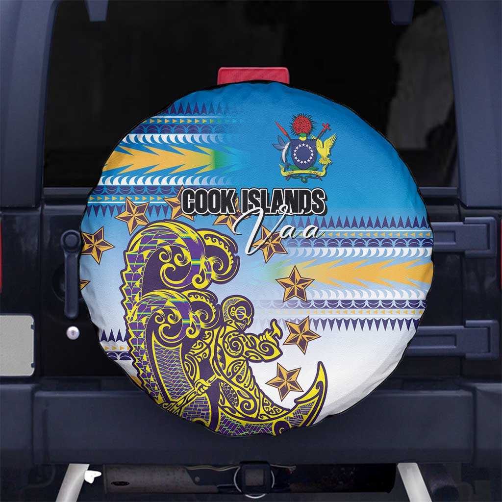 Cook Islands Va'a Race Spare Tire Cover Te Tatau Tattoos Sporty Style Glory Blue Color LT03 No hole Blue - Polynesian Pride