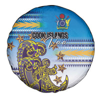 Cook Islands Va'a Race Spare Tire Cover Te Tatau Tattoos Sporty Style Glory Blue Color LT03 - Polynesian Pride