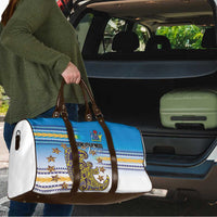 Cook Islands Va'a Race Travel Bag Te Tatau Tattoos Sporty Style Glory Blue Color LT03 - Polynesian Pride
