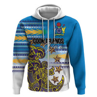 Personalised Cook Islands Va'a Race Zip Hoodie Te Tatau Tattoos Sporty Style Glory Blue Color LT03 Zip Hoodie Blue - Polynesian Pride