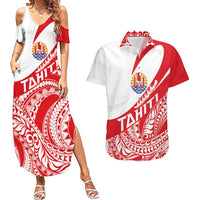 Personalised Tahiti Va'a Race Couples Matching Summer Maxi Dress and Hawaiian Shirt Polynesian Tattoos Sporty Style LT03 Red - Polynesian Pride