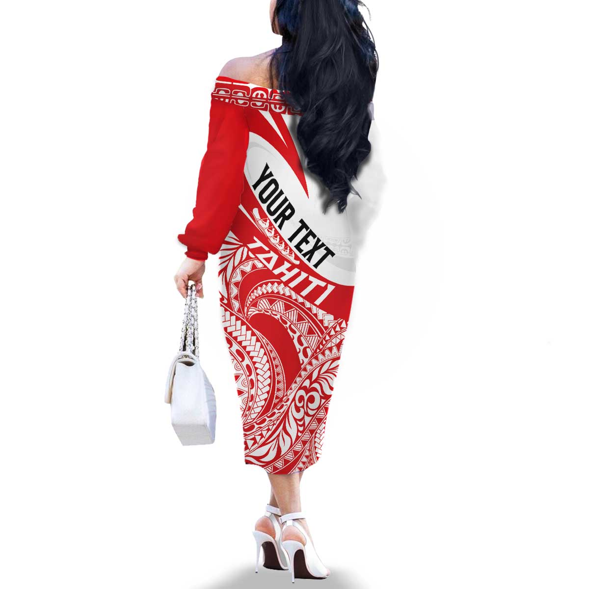 Personalised Tahiti Va'a Race Family Matching Off The Shoulder Long Sleeve Dress and Hawaiian Shirt Polynesian Tattoos Sporty Style LT03 - Polynesian Pride