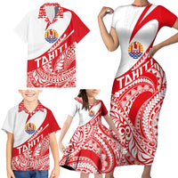 Personalised Tahiti Va'a Race Family Matching Short Sleeve Bodycon Dress and Hawaiian Shirt Polynesian Tattoos Sporty Style LT03 - Polynesian Pride