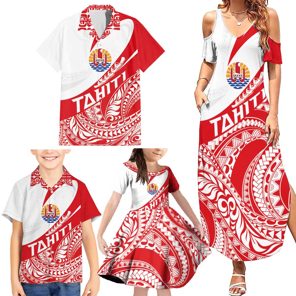Personalised Tahiti Va'a Race Family Matching Summer Maxi Dress and Hawaiian Shirt Polynesian Tattoos Sporty Style LT03 - Polynesian Pride