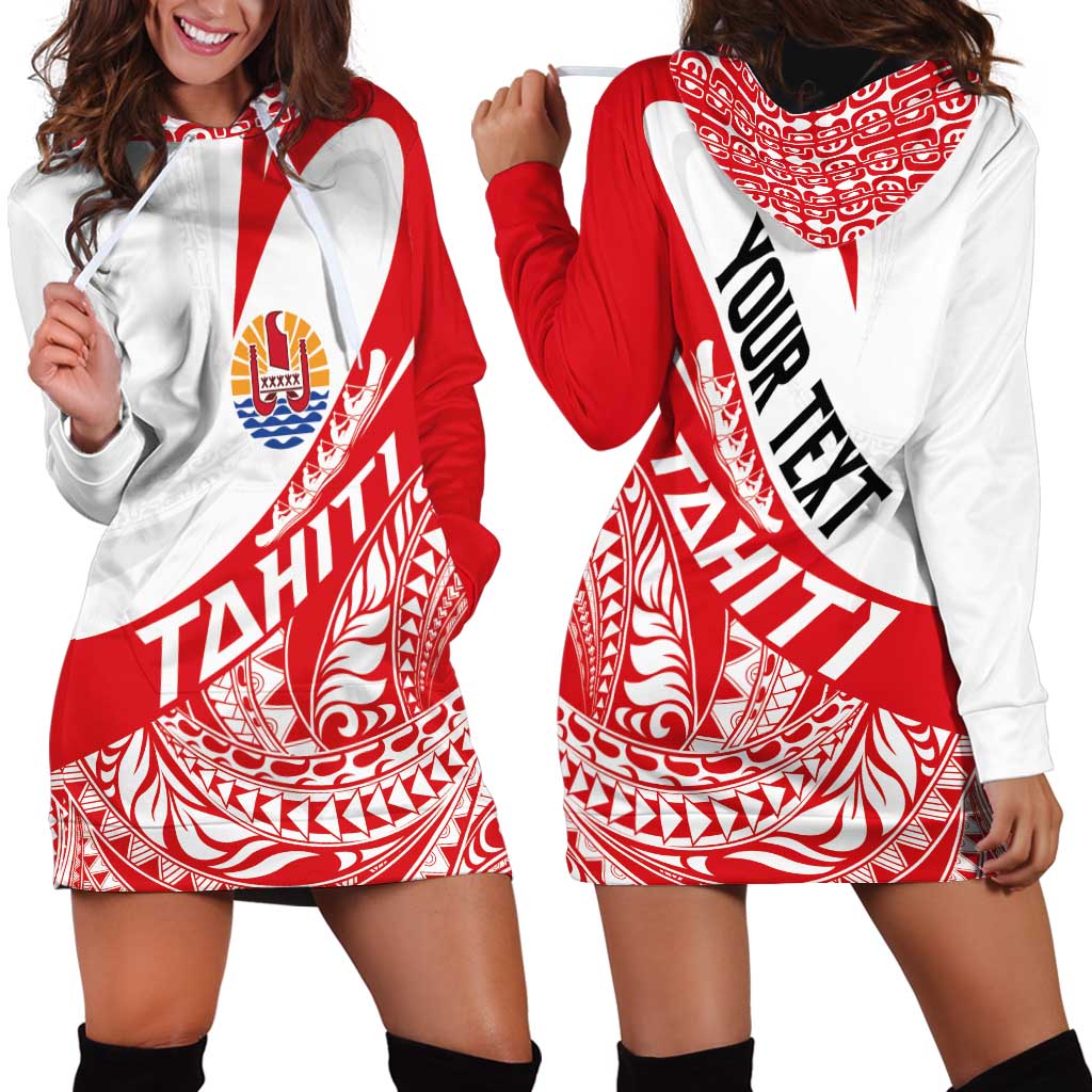 Personalised Tahiti Va'a Race Hoodie Dress Polynesian Tattoos Sporty Style LT03 - Polynesian Pride