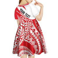 Personalised Tahiti Va'a Race Kid Short Sleeve Dress Polynesian Tattoos Sporty Style LT03 - Polynesian Pride