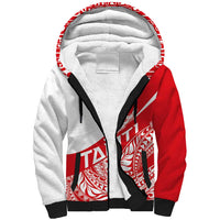 Personalised Tahiti Va'a Race Sherpa Hoodie Polynesian Tattoos Sporty Style LT03 Unisex Red - Polynesian Pride