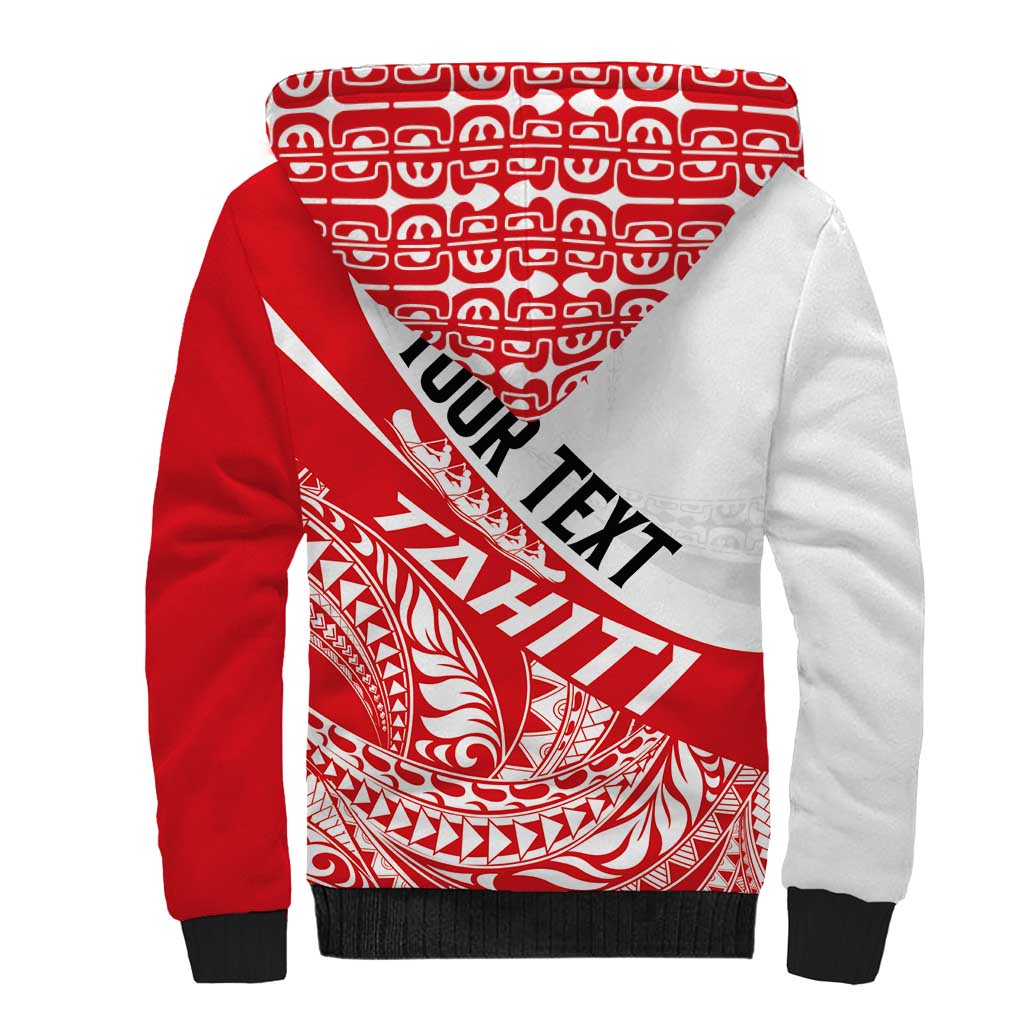 Personalised Tahiti Va'a Race Sherpa Hoodie Polynesian Tattoos Sporty Style LT03 - Polynesian Pride