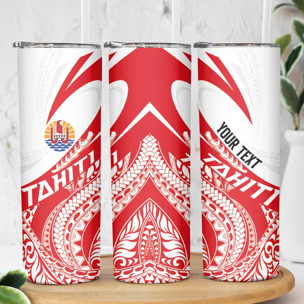 Personalised Tahiti Va'a Race Skinny Tumbler Polynesian Tattoos Sporty Style LT03 - Polynesian Pride