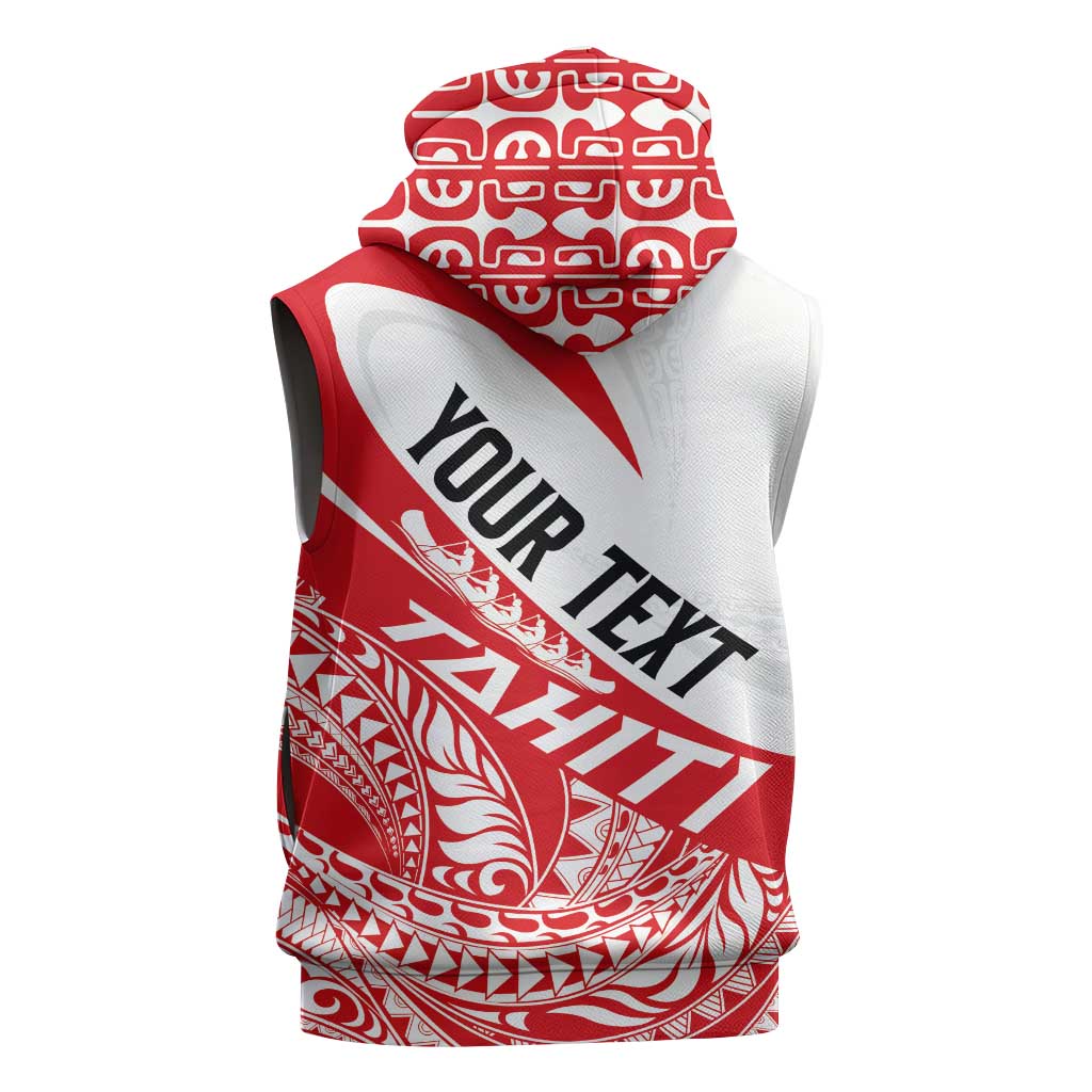 Personalised Tahiti Va'a Race Sleeveless Zip Hoodie Polynesian Tattoos Sporty Style LT03 - Polynesian Pride