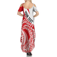 Personalised Tahiti Va'a Race Summer Maxi Dress Polynesian Tattoos Sporty Style - Polynesian Pride
