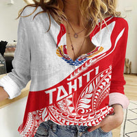Personalised Tahiti Va'a Race Women Casual Shirt Polynesian Tattoos Sporty Style LT03 Female Red - Polynesian Pride