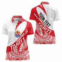 Personalised Tahiti Va'a Race Women Polo Shirt Polynesian Tattoos Sporty Style - Polynesian Pride