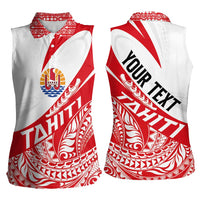 Personalised Tahiti Va'a Race Women Sleeveless Polo Shirt Polynesian Tattoos Sporty Style LT03 - Polynesian Pride
