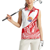 Personalised Tahiti Va'a Race Women Sleeveless Polo Shirt Polynesian Tattoos Sporty Style LT03 - Polynesian Pride