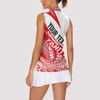 Personalised Tahiti Va'a Race Women Sleeveless Polo Shirt Polynesian Tattoos Sporty Style LT03 - Polynesian Pride