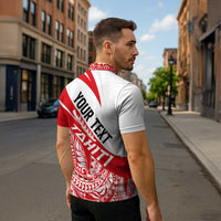 Personalised Tahiti Va'a Race Zipper Polo Shirt Polynesian Tattoos Sporty Style LT03 - Polynesian Pride
