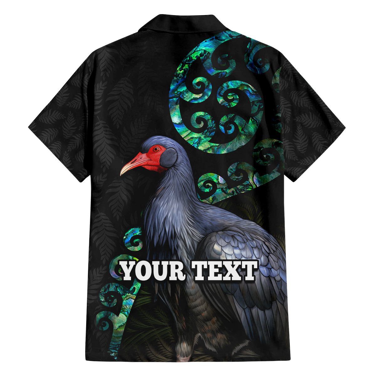 Custom Pukeko New Zealand Family Matching Off Shoulder Short Dress and Hawaiian Shirt Koru Papua Shell with Silver Fern Pattern LT03 - Polynesian Pride