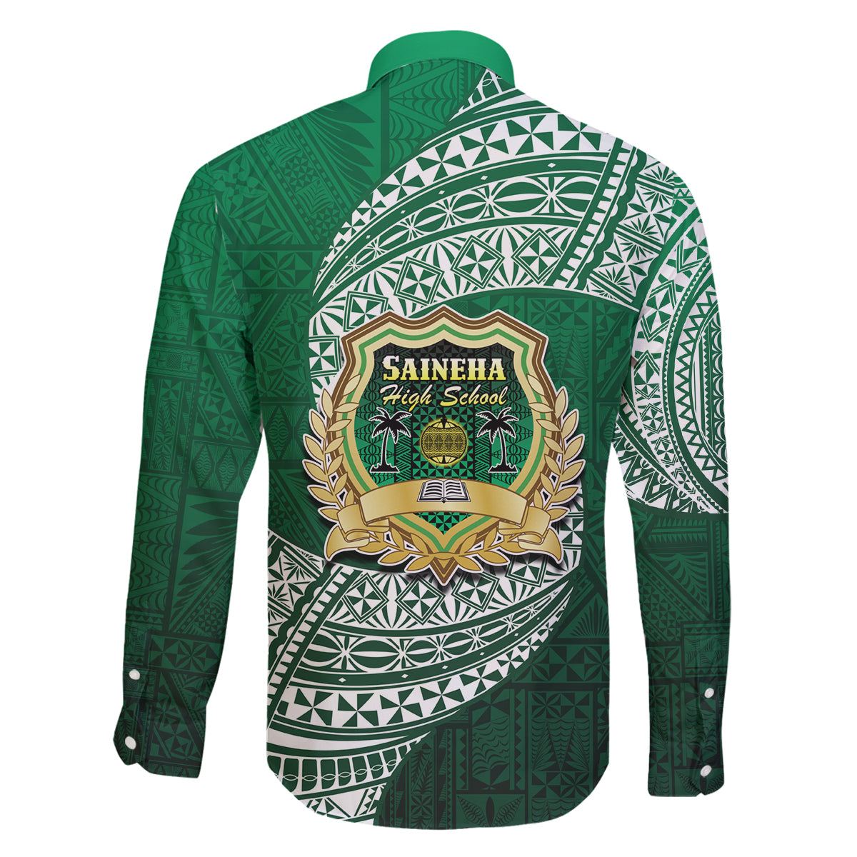 Tonga Saineha High School Family Matching Long Sleeve Bodycon Dress and Hawaiian Shirt Traditional Ngatu and Polynesian Pattern LT03 - Polynesian Pride