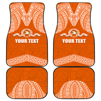 Tonga Tailulu College Car Mats Traditional Ngatu and Polynesian Pattern LT03 Orange - Polynesian Pride