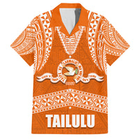 Tonga Tailulu College Family Matching Long Sleeve Bodycon Dress and Hawaiian Shirt Traditional Ngatu and Polynesian Pattern LT03 Dad's Shirt - Short Sleeve Orange - Polynesian Pride