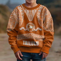 Tonga Tailulu College Kid Ugly Christmas Sweater Traditional Ngatu and Polynesian Pattern LT03 - Polynesian Pride