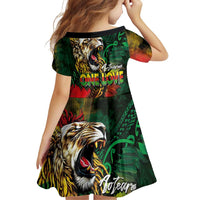 Aotearoa One Love Family Matching Mermaid Dress and Hawaiian Shirt Reggae Lion with Kakahu Huruhuru LT03 - Polynesian Pride