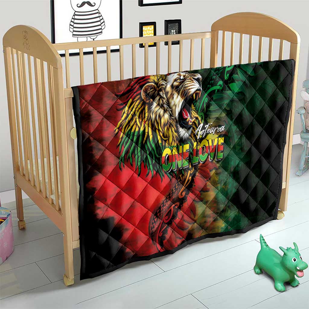 Aotearoa One Love Quilt Reggae Lion with Kakahu Huruhuru LT03 - Polynesian Pride