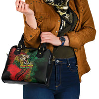 Aotearoa One Love Shoulder Handbag Reggae Lion with Kakahu Huruhuru
